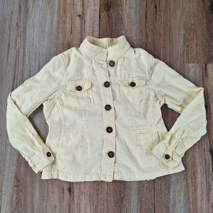 Relativity 100% Linen Womens XL Jacket Buttery Yellow Neutral Pastel Boho Chic